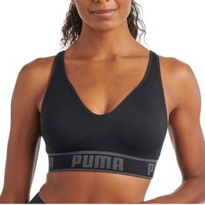 PUMA Seamless Sports Bra - Black - Size Large
